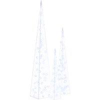 Berkfield Home Acrylic Decorative LED Light Cone Set Blue 60/90/120cm