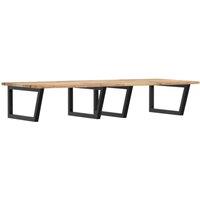 Berkfield Home Basin Shelf Wall Mounted Steel & Solid Wood Acacia in Brown
