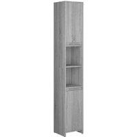 Berkfield Home Bathroom Cabinet Grey Sonoma 30x30x183.5 cm Engineered Wood