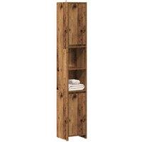 Berkfield Home Bathroom Cabinet Old Wood 30x30x183.5 cm Engineered Wood in Brown