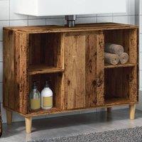 Berkfield Home Bathroom Cabinet Old Wood 80x33x60 cm Engineered Wood in Brown | Size: 80 x 33 x 60 cm