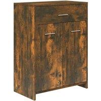 Berkfield Home Bathroom Cabinet Smoked Oak 60x33x80 cm Engineered Wood in Brown | Size: 60 x 33 x 80 cm
