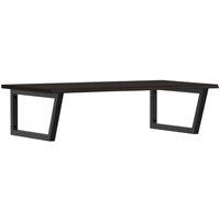 Berkfield Home Basin Shelf Wall Mounted Steel & Solid Wood Oak in Brown