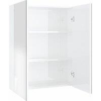 Berkfield Home Bathroom Mirror Cabinet 60x15x75 cm MDF Shining White | Size: 60 x 15 x 75 cm