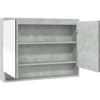 Berkfield Home Bathroom Mirror Cabinet 80x15x60 cm MDF Concrete Grey | Size: 80 x 15 x 60 cm