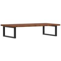 Berkfield Home Basin Shelf Wall Mounted Steel & Solid Wood Oak in Brown
