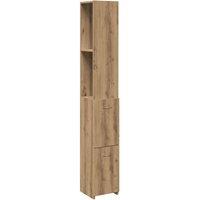 Berkfield Home Bathroom Cabinet Artisan Oak 25x25x170 cm Engineered Wood in Brown | Size: 25 x 25 x 170 cm