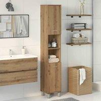 Berkfield Home Bathroom Cabinet Artisan Oak 30x30x179 cm Engineered Wood in Brown | Size: 30 x 30 x 179 cm