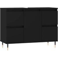 Berkfield Home Bathroom Cabinet Black 80x33x60 cm Engineered Wood | Size: 80 x 33 x 60 cm