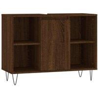 Berkfield Home Bathroom Cabinet Brown Oak 80x33x60 cm Engineered Wood | Size: 80 x 33 x 60 cm