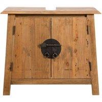 Berkfield Home Bathroom Vanity Cabinet Solid Pinewood 70x32x63 cm in Brown | Size: 70 x 32 x 63 cm