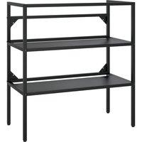 Berkfield Home Bathroom Washbasin Frame Black 79x38x83 cm Iron | Size: 79 x 38 x 83 cm