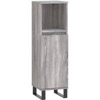Berkfield Home Bathroom Cabinet Grey Sonoma 30x30x100 cm Engineered Wood | Size: 30 x 30 x 100 cm