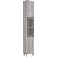 Berkfield Home Bathroom Cabinet Grey Sonoma 30x30x190 cm Engineered Wood | Size: 30 x 30 x 190 cm
