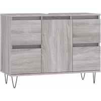 Berkfield Home Bathroom Cabinet Grey Sonoma 80x33x60 cm Engineered Wood | Size: 80 x 33 x 60 cm