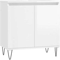 Berkfield Home Bathroom Cabinet High Gloss White 58x33x60 cm Engineered Wood | Size: 58 x 33 x 60 cm