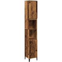 Berkfield Home Bathroom Cabinet Old Wood 30x30x190 cm Engineered Wood in Brown | Size: 30 x 30 x 190 cm