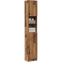 Berkfield Home Bathroom Cabinet Old Wood 32x25.5x190 cm Engineered Wood in Brown