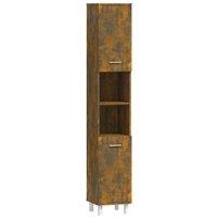 Berkfield Home Bathroom Cabinet Smoked Oak 30x30x179 cm Engineered Wood in Brown | Size: 30 x 30 x 179 cm