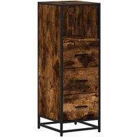 Berkfield Home Bathroom Cabinet Smoked Oak 35x37.5x100 cm Engineered Wood in Brown