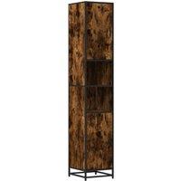 Berkfield Home Bathroom Cabinet Smoked Oak 35x37.5x188.5 cm Engineered Wood & Metal in Brown