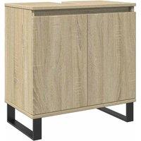 Berkfield Home Bathroom Cabinet Sonoma Oak 58x33x60 cm Engineered Wood in Light Tan | Size: 58 x 33 x 60 cm