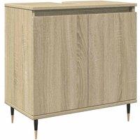 Berkfield Home Bathroom Cabinet Sonoma Oak 58x33x60 cm Engineered Wood in Light Tan | Size: 58 x 33 x 60 cm
