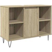Berkfield Home Bathroom Cabinet Sonoma Oak 80x33x60 cm Engineered Wood in Light Brown | Size: 80 x 33 x 60 cm