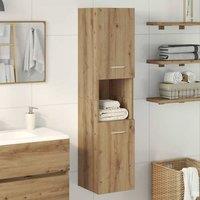 Berkfield Home Bathroom Hanging Cabinet Artisian Oak 30x30x130 cm Engineered Wood in Brown | Size: 30 x 30 x 130 cm