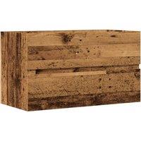 Berkfield Home Bathroom Hanging Cabinet Old Wood 80x38.5x45 cm Engineered Wood in Brown