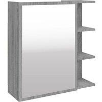 Berkfield Home Bathroom Mirror Cabinet Grey Sonoma 62.5x20.5x64 cm Engineered Wood