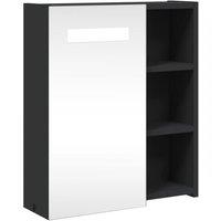 Berkfield Home Bathroom Mirror Cabinet with LED Light Black 45x13x52 cm | Size: 45 x 13 x 52 cm