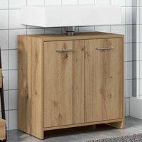 Berkfield Home Bathroom Sink Cabinet Artisan Oak 60x33x60 cm Engineered Wood in Brown | Size: 60 x 33 x 60 cm