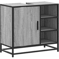 Berkfield Home Bathroom Sink Cabinet Grey Sonoma 65x33x60 cm Engineered Wood | Size: 65 x 33 x 60 cm