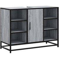 Berkfield Home Bathroom Sink Cabinet Grey Sonoma 80x33x60 cm Engineered Wood | Size: 80 x 33 x 60 cm