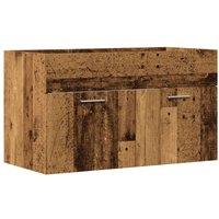 Berkfield Home Bathroom Sink Cabinet Old Wood 90x38.5x46 cm Engineered Wood in Brown