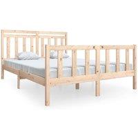 Berkfield Home Bed Frame 150x200 cm King Size Solid Wood in Natural