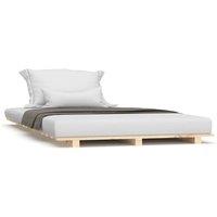 Berkfield Home Bed Frame 75x190 cm Small Single Solid Wood Pine in Natural