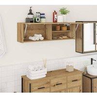Berkfield Home Bathroom Wall Cabinet Artisan Oak 100x25x30 cm Engineered Wood in Brown | Size: 100 x 25 x 30 cm