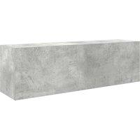 Berkfield Home Bathroom Wall Cabinet Concrete Grey 100x25x30 cm Engineered Wood | Size: 100 x 25 x 30 cm