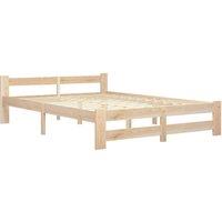 Berkfield Home Bed Frame Solid Pine Wood 140x200 cm in Natural