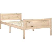Berkfield Home Bed Frame Solid Pinewood 100x200 cm in Light Brown