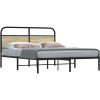 Berkfield Home Bed Frame Without Mattress 150x200 cm King Size Sonoma Oak Wood in Brown