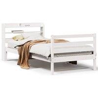 Berkfield Home Bed Frame with Headboard without Mattress White 90x190 cm Single