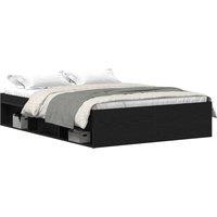 Berkfield Home Bed Frame without Mattress Black Oak 140x190 cm Engineered Wood
