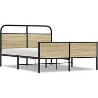 Berkfield Home Bed Frame without Mattress 140x190 cm Sonoma Oak Engineered Wood in Light Tan