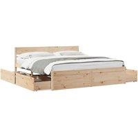 Berkfield Home Bed Frame without Mattress 200x200 cm Solid Wood Pine in Natural