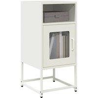 Berkfield Home Bedside Cabinet White 36x39x78 cm Cold-rolled Steel | Size: 36 x 39 x 78 cm