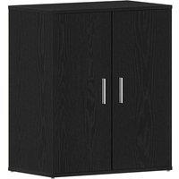 Berkfield Home Black Oak Shoe Cabinet 60x35x70 cm Made from Engineered Wood | Size: 60 x 35 x 70 cm