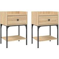 Berkfield Home Bedside Tables 2 pcs Sonoma Oak 40.5x31x60 cm Engineered Wood in Light Brown